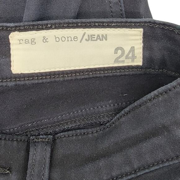 Rag & Bone Skinny Black Low Waist JEANS - Size 24 - Picture 11 of 12